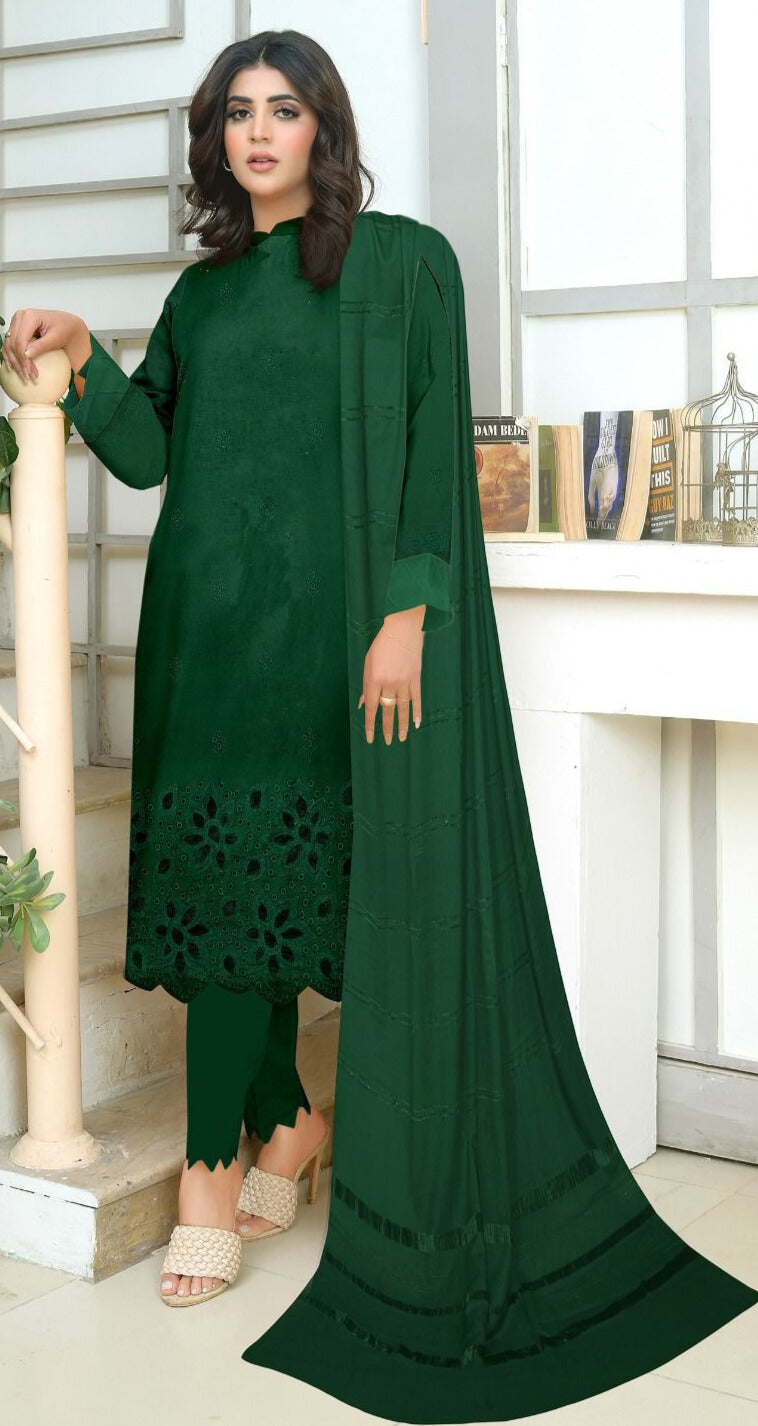 BIN ASHRAF Dhanak Laser Cut suit (Unstitched)